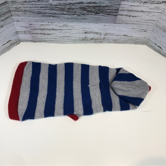 Looking good Dog Sweater Striped Blue and Grey size Med - Picture 3 of 4